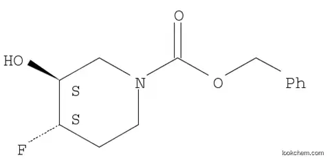 Molecular Structure of 1052713-41-3 (1-Piperidinecarboxylic acid, 4-fluoro-3-hydroxy-, phenylmethyl ester, (3R,4R)-rel-)